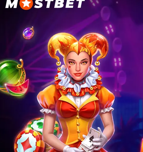 Mostbet joker character from a Ghana promo page